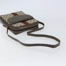 GUCCI GG Supreme Web Sherry Line Shoulder Bag PVC Beige Gold Auth 163502-7