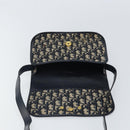 Christian Dior Trotter Canvas Shoulder Bag Navy Gold Auth 163503-16