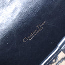 Christian Dior Trotter Canvas Shoulder Bag Navy Gold Auth 163503-17