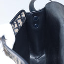 Christian Dior Trotter Canvas Shoulder Bag Navy Gold Auth 163503-20