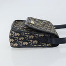 Christian Dior Trotter Canvas Shoulder Bag Navy Gold Auth 163503-4