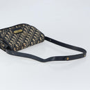 Christian Dior Trotter Canvas Shoulder Bag Navy Gold Auth 163503-7