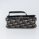 Christian Dior Trotter Canvas Shoulder Bag Navy Gold Auth 163503-9