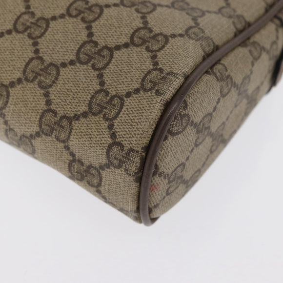 GUCCI GG Supreme Web Sherry Line Clutch Bag PVC Beige Gold 63 01 012 Auth 163504