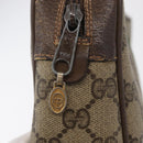 GUCCI GG Supreme Web Sherry Line Clutch Bag PVC Beige Gold 63 01 012 Auth 163504-8
