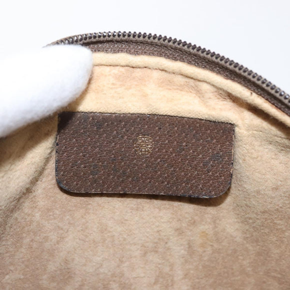 GUCCI GG Supreme Web Sherry Line Clutch Bag PVC Beige Gold 63 01 012 Auth 163504