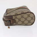 GUCCI GG Supreme Web Sherry Line Clutch Bag PVC Beige Gold 63 01 012 Auth 163504-4