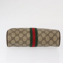 GUCCI GG Supreme Web Sherry Line Clutch Bag PVC Beige Gold 63 01 012 Auth 163504-6