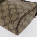 GUCCI GG Supreme Web Sherry Line Clutch Bag PVC Beige Gold 63 01 012 Auth 163504-14