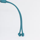 SAINT LAURENT Shoulder Bag Nylon Turquoise Blue Gold Auth 163507-14