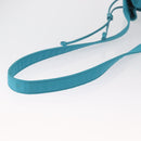 SAINT LAURENT Shoulder Bag Nylon Turquoise Blue Gold Auth 163507-7