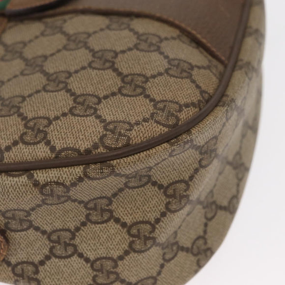 GUCCI GG Supreme Web Sherry Line Bag PVC Beige Gold 89 02 032 Auth 163510