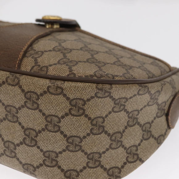 GUCCI GG Supreme Web Sherry Line Bag PVC Beige Gold 89 02 032 Auth 163510