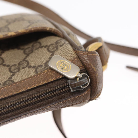 GUCCI GG Supreme Web Sherry Line Bag PVC Beige Gold 89 02 032 Auth 163510