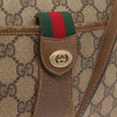 GUCCI GG Supreme Web Sherry Line Bag PVC Beige Gold 89 02 032 Auth 163510-17