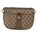 GUCCI GG Supreme Web Sherry Line Bag PVC Beige Gold 89 02 032 Auth 163510-13