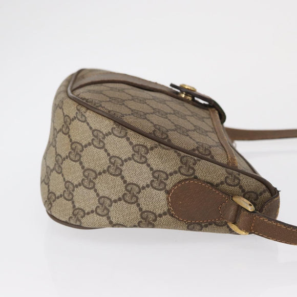 GUCCI GG Supreme Web Sherry Line Bag PVC Beige Gold 89 02 032 Auth 163510