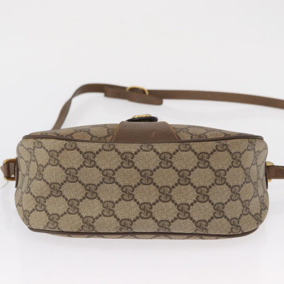 GUCCI GG Supreme Web Sherry Line Bag PVC Beige Gold 89 02 032 Auth 163510