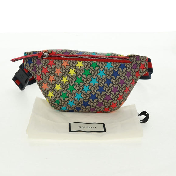 GUCCI Children GG Supreme Waist bag PVC Beige Silver 502095 Auth 163511V