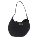 FENDI Mamma Baguette Shoulder Bag Nylon Black Silver Auth 163515-1