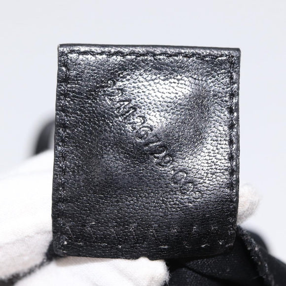 FENDI Mamma Baguette Shoulder Bag Nylon Black Silver Auth 163515