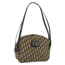 Christian Dior Trotter Canvas Shoulder Bag Black Gold Auth 163518-1