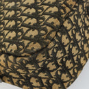 Christian Dior Trotter Canvas Shoulder Bag Black Gold Auth 163518-11