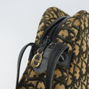 Christian Dior Trotter Canvas Shoulder Bag Black Gold Auth 163518-14