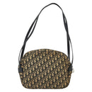 Christian Dior Trotter Canvas Shoulder Bag Black Gold Auth 163518-3