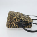 Christian Dior Trotter Canvas Shoulder Bag Black Gold Auth 163518-4