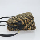 Christian Dior Trotter Canvas Shoulder Bag Black Gold Auth 163518-5