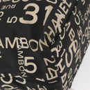 CHANEL By Sea Line Tote Bag Canvas Black Silver CC Auth 163519-9
