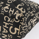 CHANEL By Sea Line Tote Bag Canvas Black Silver CC Auth 163519-14