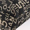 CHANEL By Sea Line Tote Bag Canvas Black Silver CC Auth 163519-16