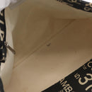 CHANEL By Sea Line Tote Bag Canvas Black Silver CC Auth 163519-10
