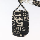 CHANEL By Sea Line Tote Bag Canvas Black Silver CC Auth 163519-24