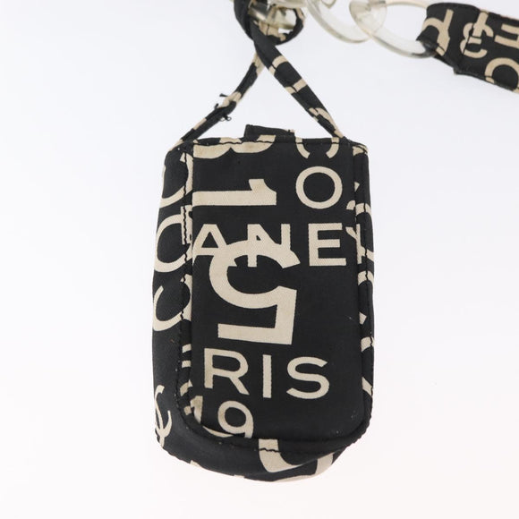 CHANEL By Sea Line Tote Bag Canvas Black Silver CC Auth 163519