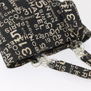 CHANEL By Sea Line Tote Bag Canvas Black Silver CC Auth 163519-6