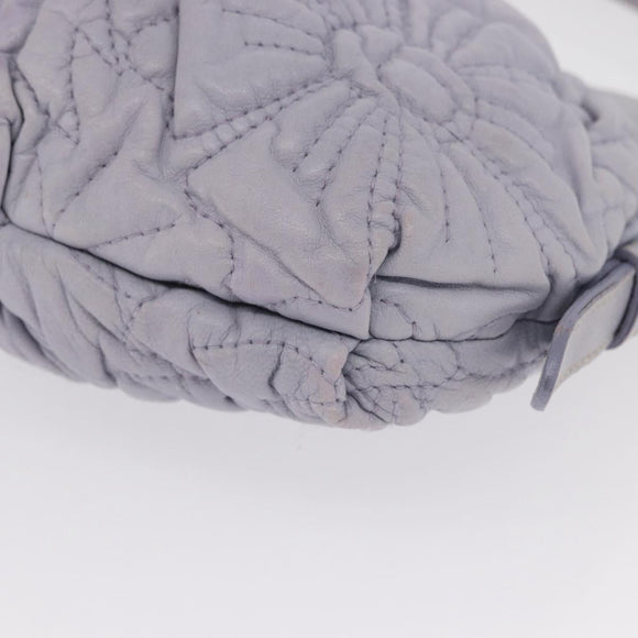 PRADA Flower Quilted Shoulder Bag Leather Gold lavender Auth 163520