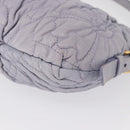 PRADA Flower Quilted Shoulder Bag Leather Gold lavender Auth 163520-18