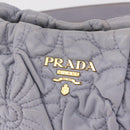PRADA Flower Quilted Shoulder Bag Leather Gold lavender Auth 163520-19