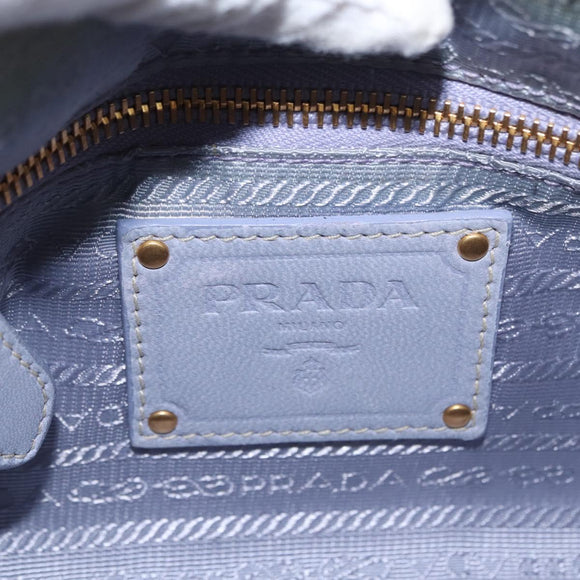 PRADA Flower Quilted Shoulder Bag Leather Gold lavender Auth 163520