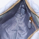 PRADA Flower Quilted Shoulder Bag Leather Gold lavender Auth 163520-22