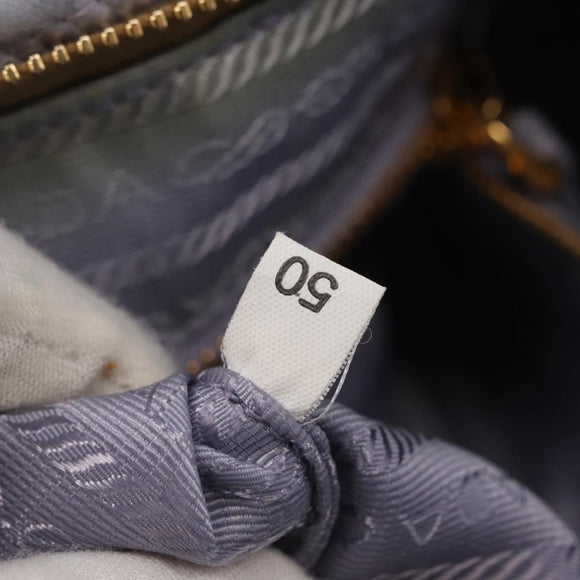 PRADA Flower Quilted Shoulder Bag Leather Gold lavender Auth 163520