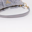 PRADA Flower Quilted Shoulder Bag Leather Gold lavender Auth 163520-8