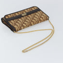 Christian Dior Trotter Canvas Chain Shoulder Bag Beige Gold Auth 163522-7
