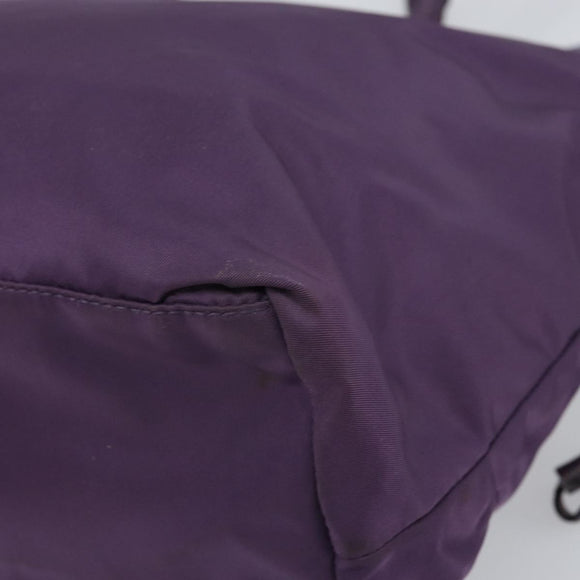 PRADA Tote Bag Nylon Purple Silver Auth 163524