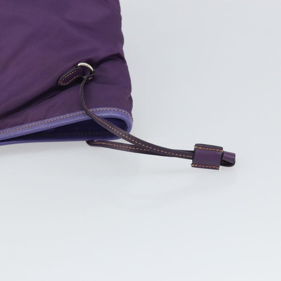PRADA Tote Bag Nylon Purple Silver Auth 163524