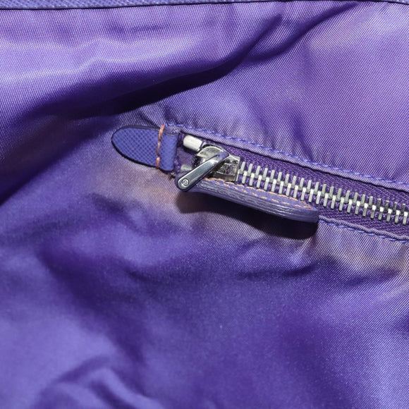 PRADA Tote Bag Nylon Purple Silver Auth 163524