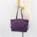 PRADA Tote Bag Nylon Purple Silver Auth 163524-24